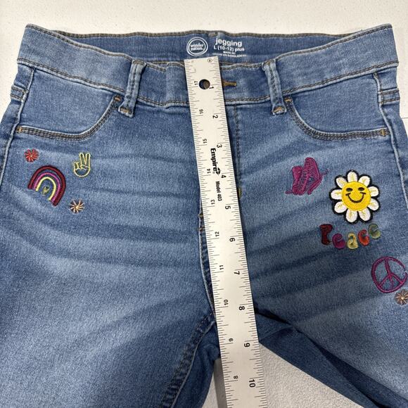 Wonder Nation Girls Fashion Embroidered Pull On Jeggings Sz L Plus (10-12) Blue - Picture 8 of 10